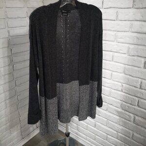 Reitmans Ladies Size Small Cashmere Blend Lt & Dk Grey Long Open Cardigan